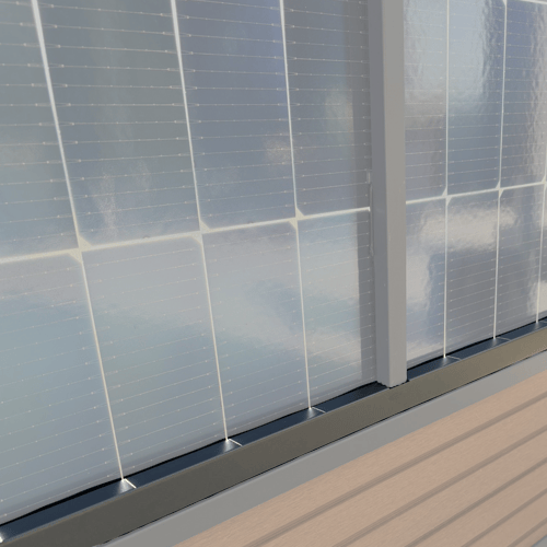 Kabelabdeckleiste oben unten – Kabelführungsprofil für Solarzaun Ansicht 1