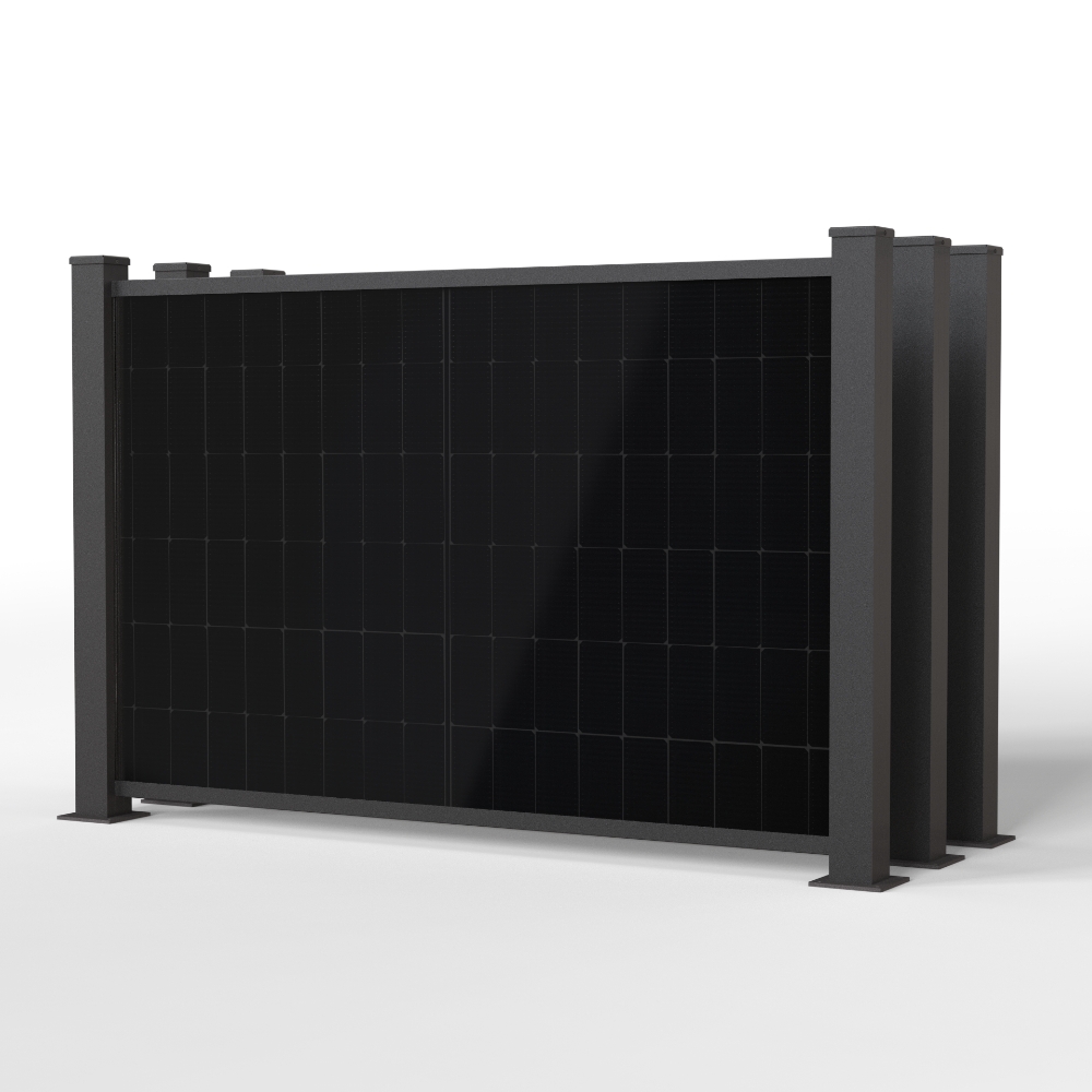 falagotti Puristica Zaunkraftwerk 1200 W – anschlussfertiger Solarzaun in RAL 7016 falagotti Zaunkraftwerk Puristica 1200 W in RAL 7016 mit drei flachen PV-Zaunfeldern